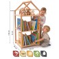 Preview: Quadratisches Montessori Bücherregal HELSINKI im Größenvergleich mit zwei spielenden Kindern.