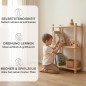 Preview: Montessori Bücherregal MONTREAL schafft Ordnung und ermöglicht Kindern freien Zugriff auf Bücher und Spielzeug.