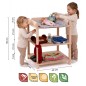 Preview: Puppen Wickeltisch im Größenvergleich mit Kind – 58 cm hoch, 49 cm breit und 49 cm tief