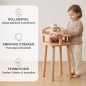 Preview: Puppenhochstuhl aus Holz unterstützt Rollenspiel, Empathie und Feinmotorik beim liebevollen Puppenspiel