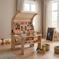 Preview: Marktstand Kaufladen Spielständer harmonisch in ein helles minimalistisches skandinavisches Kinderzimmer integriert