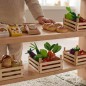 Preview: Spieltheke aus Erlenholz mit Zusatz-Regal und Kaufladen-Zubehör für Obst, Gemüse und weitere Spielwaren