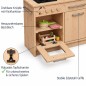Preview: Holz Kinderküche mit offenem Backofen, Stauraum, Drehknöpfen, Edelstahlgriff und robusten Scharnieren