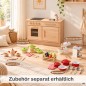 Preview: Holz Kinderküche mit separat erhältlichem Kochgeschirr, Geschirr, Küchengeräten und Spiellebensmitteln