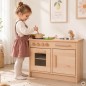 Preview: Kind spielt liebevoll an Kinderküche - Rührt im Topf
