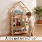 Preview: Einfaches Steck- und Drehsystem verbindet die massiven Holzstollen sicher mit den Regalböden.