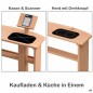 Preview: Spieltheke mit Aufsatz als Kaufladen oder Kinderküche – Kasse mit Scanner und Herd mit Drehknopf im Vergleich