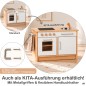 Preview: Holz Kinderküche HÄNSEL mit optionaler Kita-Ausführung, Metallgriffen und flexiblen Handtuchhaltern.
