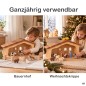 Preview: Große Holz-Weihnachtskrippe im Waldorf-Stil, ganzjährig als Bauernhof oder zur Weihnachtszeit als Krippe verwendbar.