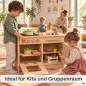Preview: Kinder spielen gemeinsam an Holz Kinderküche in der Kita – ideal für Rollenspiel, Zusammenarbeit und Gruppenräume