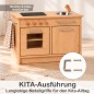Preview: Holz Kinderküche natur auch als KITA-Ausführung mit Metallgriffen und flexiblem Handtuchhalter erhältlich