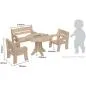 Preview: Puppentisch aus Holz groß & rund - Kinder Puppentisch aus Natur Buchenholz massiv