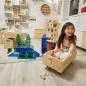 Preview: Rollbrett für Kinder,als Ergänzung für Stapel-Ordnungsbox in Naturholz