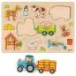 Mobile Preview: Bauernhof-Puzzle | Steckpuzzle Traktor mit Anhänger | Geduldspiel | 57468