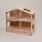 Preview: Komplettes Holz Puppenhaus mit geschlossenem Schubladen-Unterbau zur Erhöhung