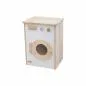 Mobile Preview: weiße Kinder-Waschmaschine aus massivem Buchenholz – Massivholz-Spiel-Waschmaschine als tolle Ergänzung für die Kinder-Spiel-Küche – mit Bullauge und Waschpulverfach
