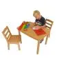 Mobile Preview: Kind-Junge-malt-schreibt-Schreibtisch-Maltisch-Kombination- Kinderzimmermöbel-Kindergartenausstattung-Set-Tisch-Stühle-Massivholz
