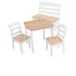 Mobile Preview: Weiße Kinder-Möbel aus Holz.Ein Tisch,zwei Stühle und eine Kinder-Truhenbank.