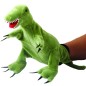 Preview: T-Rex Handpuppe als grüner Dinosaurier mit beweglichem Kopf und Beinen