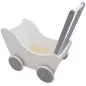 Preview: Puppenwagen aus Holz - DW18 silber und weiß– Lauflernwagen – Laufwagen – Buggy – Puppenmutti – Baby Born Puppe