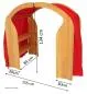 Preview: Kinder-Spielständer/Räuberhöhle aus Buchenholz mit Dachbogen und rotem Spieltuch. Preview: Kinder-Spielständer/Räuberhöhle aus Buchenholz mit Dachbogen und rotem Spieltuch.