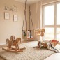 Preview: Babyschaukel im Kinderzimmer kombiniert mit Schaukelpferd und Babywippe aus Holz