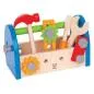 Mobile Preview: Kinderhandwerk Werkzeugkasten - kreatives Holzspielzeug – Öko Holzspielzeug – Holzspielzeug Motorik – Spielsachen für 3-Jährige - Kinderwerkbank