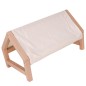 Preview: Puppenbett mit Dach / Himmel aus Holz und Stoffbezug