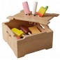 Preview: Eistruhe aus Holz für Kinder mit buntem Spieleis – Zubehör für Kaufladen und Kinderküche