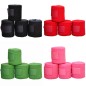 Preview: Fleece Bandagen 4er Set - In den Farben schwarz, rot, grün, rosa - Für Holzpferde