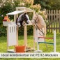 Preview: Zubehör für Hobby Horse Stall mit Putzset Futter und Hindernis