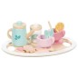 Preview: Tea Time Holz-Teeservice 10-teilig Gesamtansicht