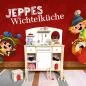 Preview: Jeppes Wichtelhaus – mit Wichteltür | Leiter und Bausteinen | aus Buchen-Holz