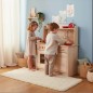 Preview: Kinderküche Rapunzel stehend in einem Montessori Waldorf Kinderzimmer Preview: Kinderküche Rapunzel stehend in einem Montessori Waldorf Kinderzimmer
