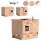 Preview: Kinder Küchenblock Set mit Podest - Mit Kühlschrank oder Spülmaschine