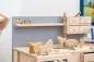 Mobile Preview: Kinder-Werkbank, grau-natur, Massivholz, nachhalig von Holzspielzeug Peitz mit Holz-Tieren