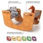 Preview: Ergonomische Holz Kinder Wippe mit sicheren Griffen und stabiler Bauweise