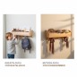 Preview: Kindergarderobe Holz. Zweigeteiltes Bild zeigt die Garderobe als Nachttisch-Ersatz und als Kreativ-Fach für Bastelmaterial. Preview: Kindergarderobe Holz. Zweigeteiltes Bild zeigt die Garderobe als Nachttisch-Ersatz und als Kreativ-Fach für Bastelmaterial.