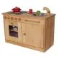 Mobile Preview: Kindergarten-Spiel-Küche aus Massivholz für U3-Kinder – pädagogisch wertvolles spielen erlernen – Kinder-Küche mit Herd, Schrank und Spüle