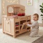 Preview: Kinderküche Cinderella Holz mit vielen Funktionen – Spielküche aus Echtholz mit Backofen und Stauraum
