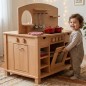 Preview: Kita-Kinderküche Cinderella Holz mit vielen Funktionen – Spielküche aus Echtholz mit Backofen und Stauraum