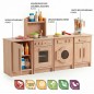 Preview: Kinderküche aus Holz mit Herd, Spüle und Backofen, realistische Funktionen für fantasievolles Rollenspiel