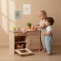Preview: Kinderküche Kita mit Klickgeräusch Knöpfen und großen Schubladen