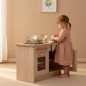 Preview: Kinderküche u3 für Kita - Mädchen spült Geschirr ab