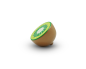 Preview: Grüne Kiwi mit Schale aus Holz für Spielküche Preview: Grüne Kiwi mit Schale aus Holz für Spielküche