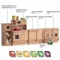Preview: Kinderküche aus Holz mit Herd, Spüle und Backofen, realistische Funktionen für fantasievolles Rollenspiel