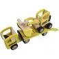 Preview: Kinder Baustellen Fahrzeug Set aus Holz mit LKW Tieflader + Radlader