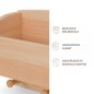 Preview: Detailaufnahme Montessori Garderobe aus Erlenholz mit sichtbarer Holzmaserung und rund geschliffenen Haken auf weißem Hintergrund.