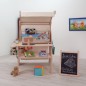 Preview: Montessori Kreidetafel mit Bücherregal kombinierbar für Kaufladen Spielständer