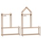 Preview: Montessori Garderobe mit Sitzbank und Stange
